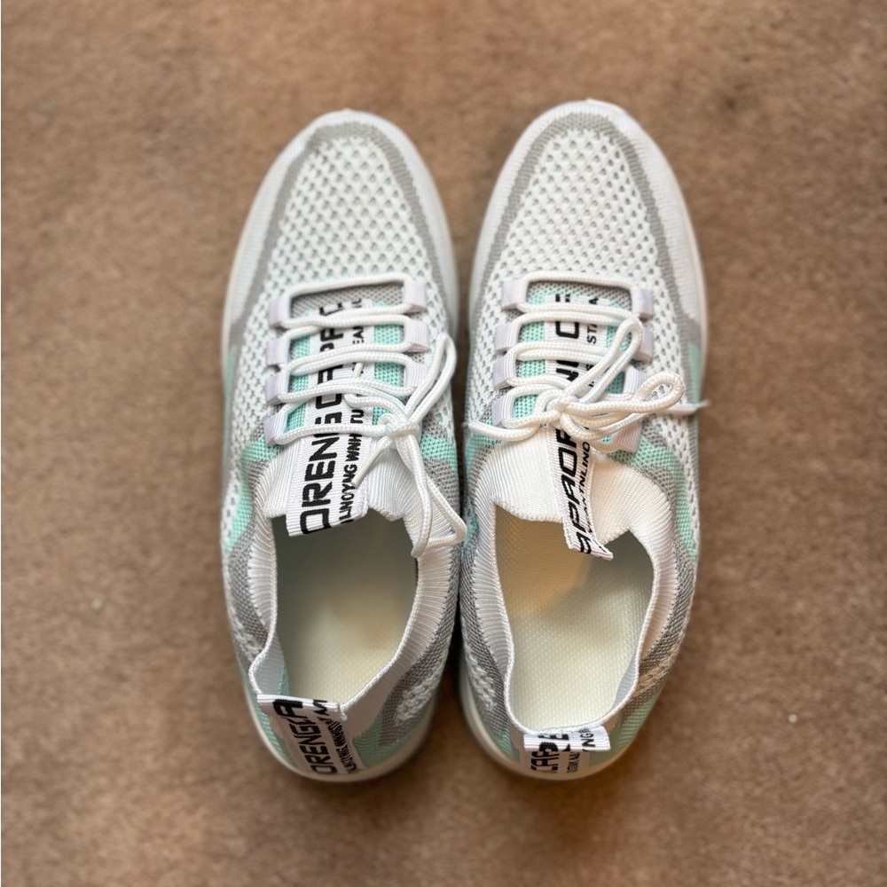 Green and White Women's Sneakers